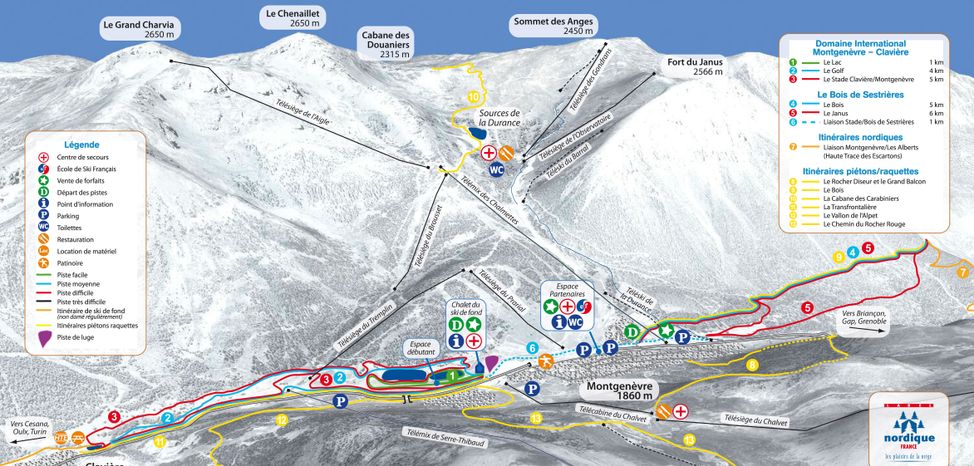 Information on Cross-Country Skiing at Claviere