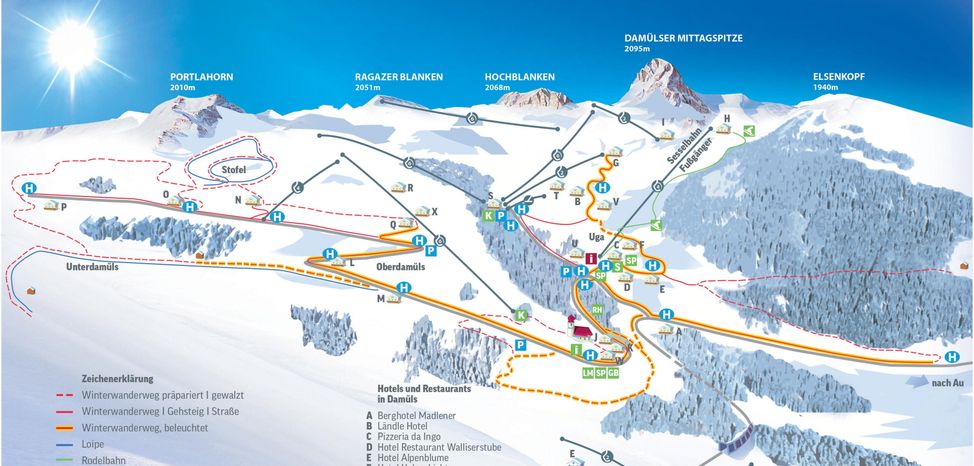 Loipen und Winterwanderwege in Damüls Faschina