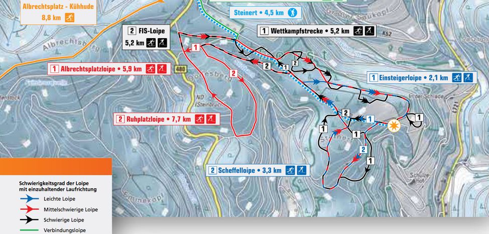 Loipenplan Girkhausen DSV Nordic Aktiv Zentrum
