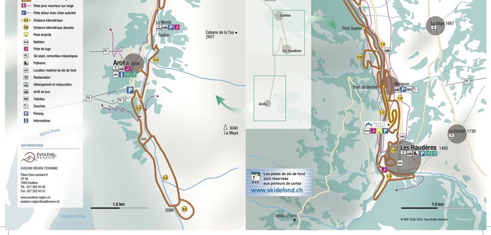 Information on Cross-Country Skiing at Evolene