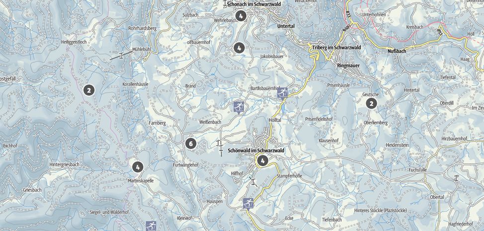 Loipenplan Ferienland im Schwarzwald