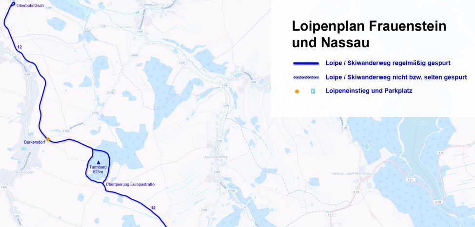 Loipenplan Frauenstein und Nassau