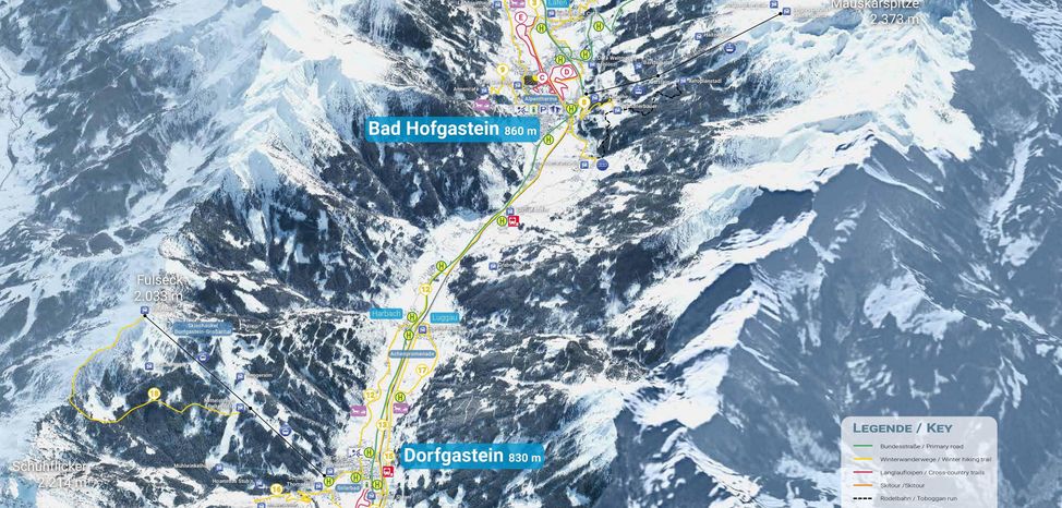 Trail Map Gastein Valley