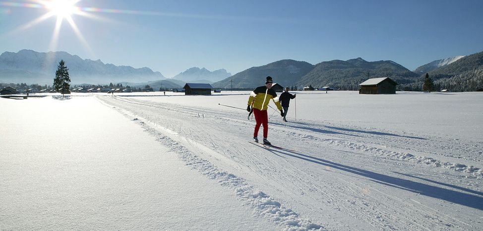 In Garmisch-Partenkirchen stehen dir rund 30 Loipenkilometer zur Verfügung.