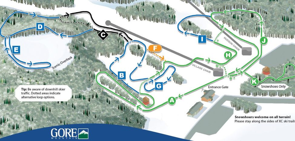 Loipenplan Gore Mountain