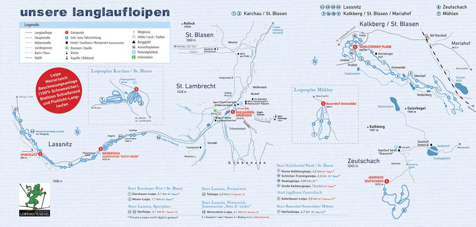 Information on Cross-Country Skiing at Zirbitzkogel-Grebenzen Nature Park