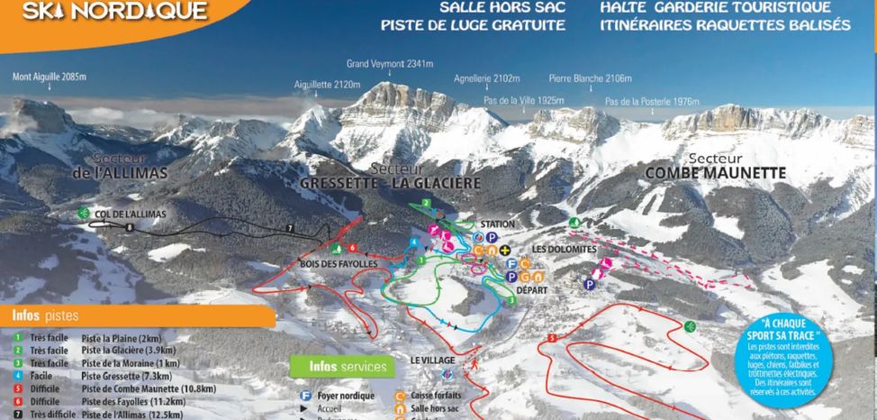 Detaillierte Infos zum Langlauf und den Loipen im Langlaufgebiet Gresse en Vercors