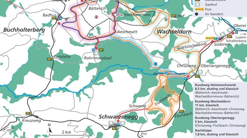 Detaillierte Infos zum Langlauf und den Loipen im Langlaufgebiet Heimenschwand