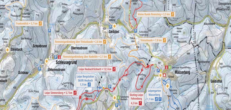 Loipenplan Masserberg Heubach Schleusegrund