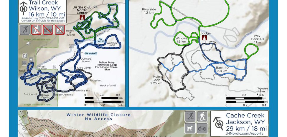 Detaillierte Infos zum Langlauf und den Loipen im Langlaufgebiet Jackson Hole
