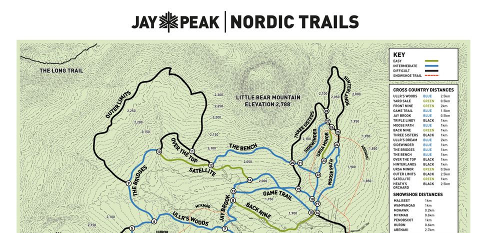 Detaillierte Infos zum Langlauf und den Loipen im Langlaufgebiet Jay Peak