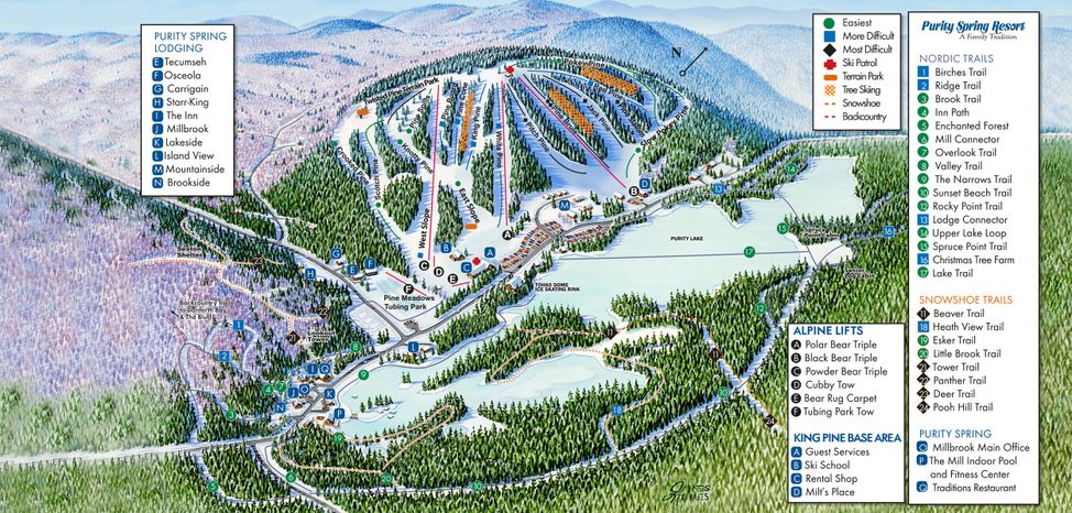 Detaillierte Infos zum Langlauf und den Loipen im Langlaufgebiet King Pine Ski Area