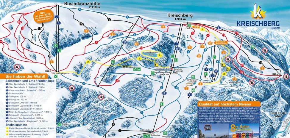 Detaillierte Infos zum Langlauf und den Loipen im Langlaufgebiet Murtal Seilbahnen BetriebsGmbH