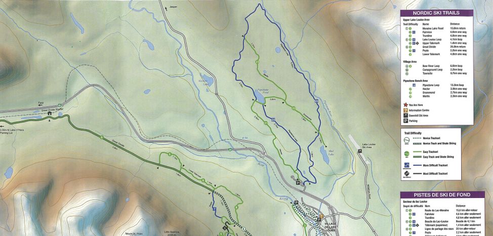 Der Loipenplan im Langlaufgebiet Lake Louise.