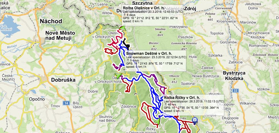Loipenplan Lasówka Zieleniec Destne