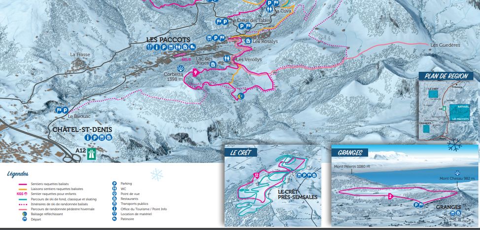 Loipenplan Les Paccots