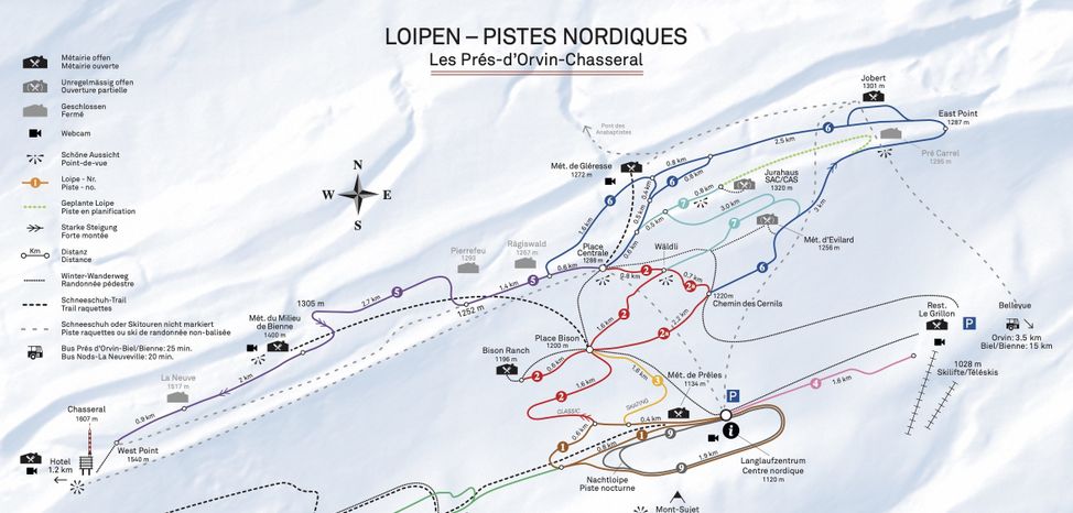 Loipenplan Pres d'Orvin