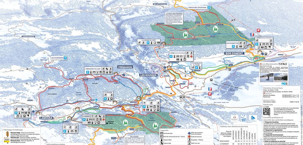 Cross Country Trail map Les Rousses