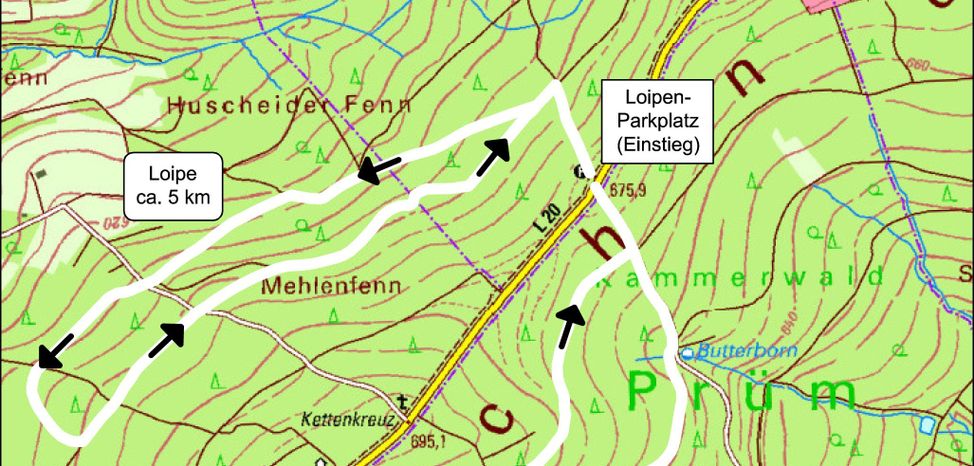 Loipenplan Prüm Schwarzer Mann