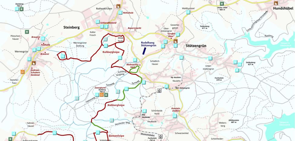 Loipenplan Kuhberg Stützengrün