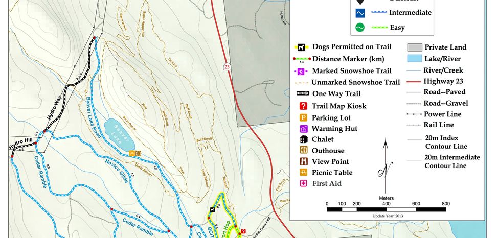 Loipenplan für den Revelstoke Nordic Ski Club