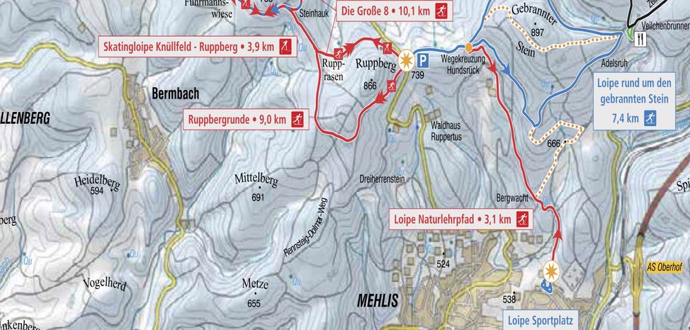 Loipenplan Steinbach-Hallenberg Knüllfeld Zella Mehlis
