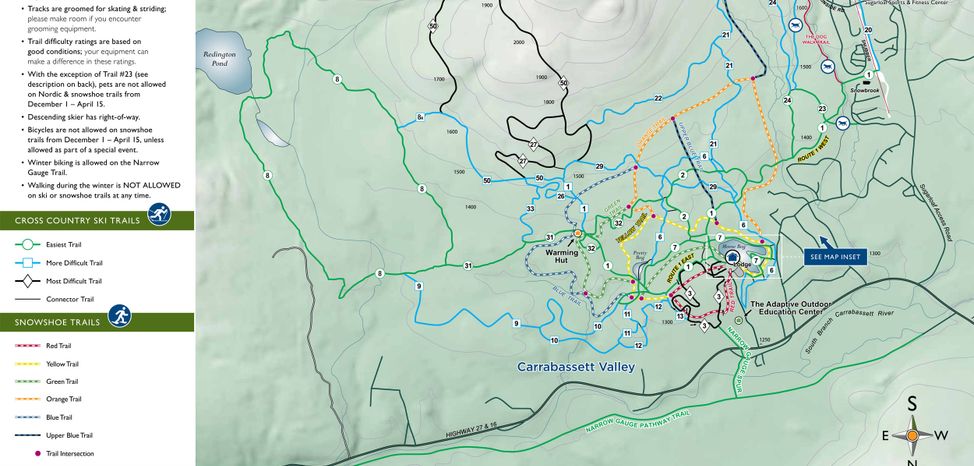 Detaillierte Infos zum Langlauf und den Loipen im Langlaufgebiet Sugarloaf Outdoor Center
