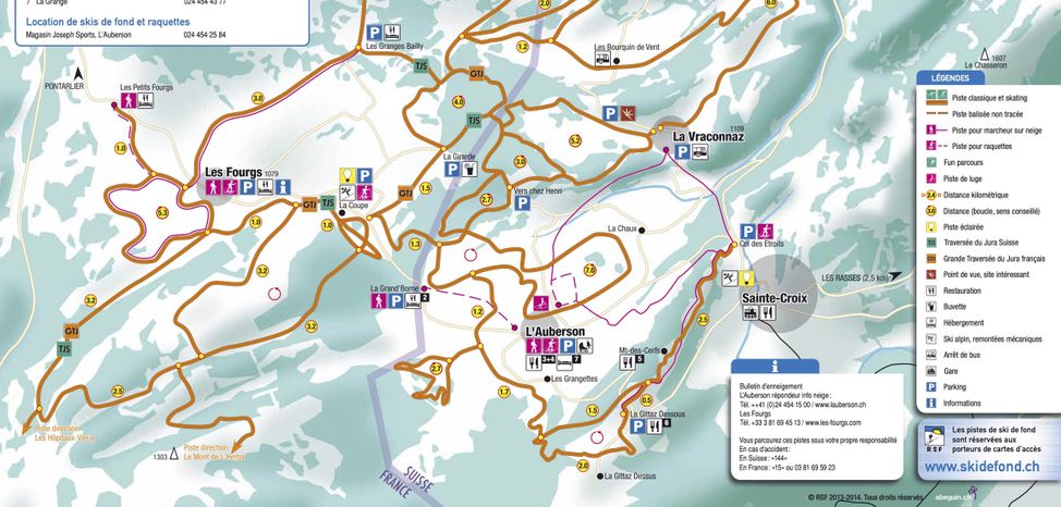 Loipenplan Sainte-Croix