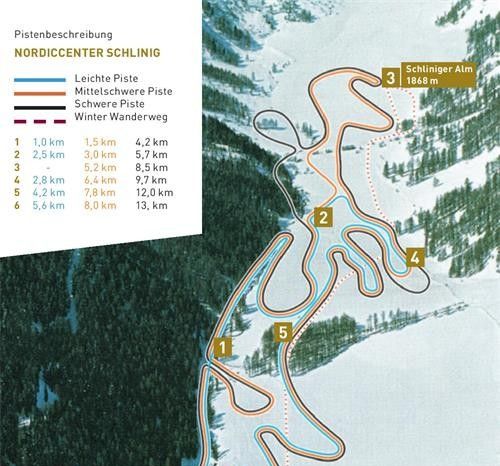 Loipenplan Schlinig Langlauf- und Biathlonzentrum
