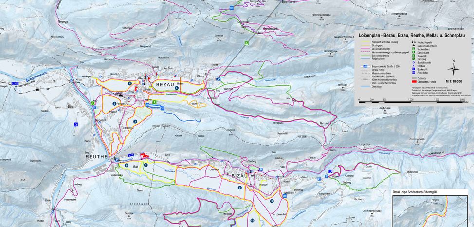 Detaillierte Infos zum Langlauf und den Loipen im Langlaufgebiet Sibratsgfäll