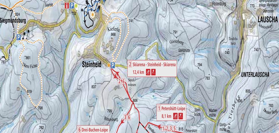 Loipenplan Steinach Silbersattel