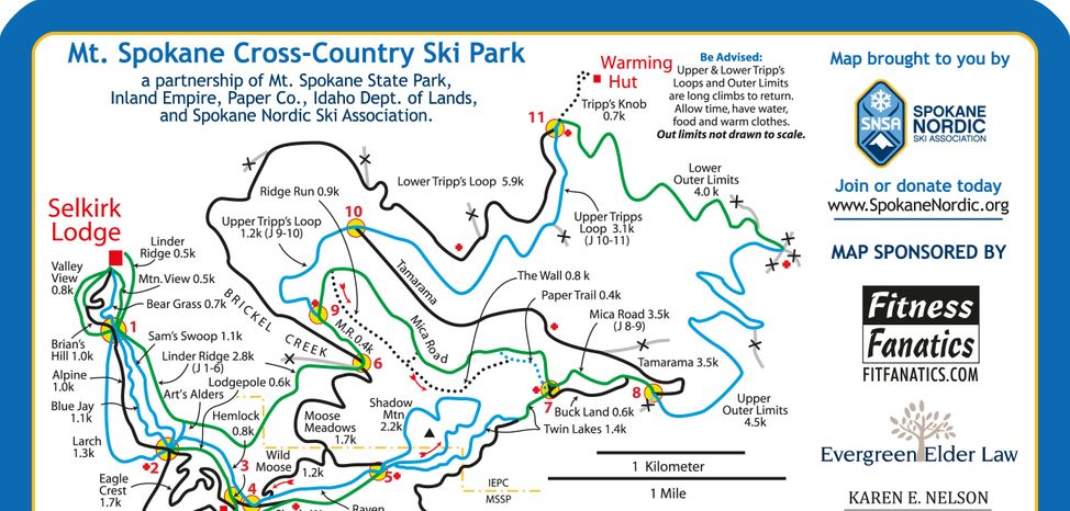 Detaillierte Infos zum Langlauf und den Loipen im Langlaufgebiet Spokane Nordic