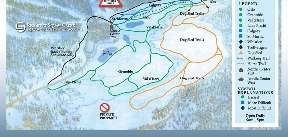 Detaillierte Infos zum Langlauf und den Loipen im Langlaufgebiet Squaw Creek Nordic Center