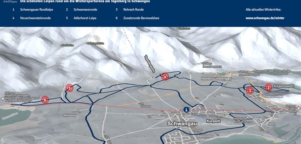 Information on Cross-Country Skiing at Schwangau - Tegelberg