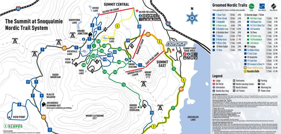 Detaillierte Infos zum Langlauf und den Loipen im Langlaufgebiet The Summit at Snoqualmie