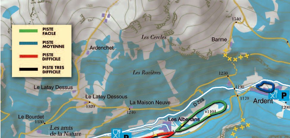 Loipenplan Vallée d'Aulps Montriond