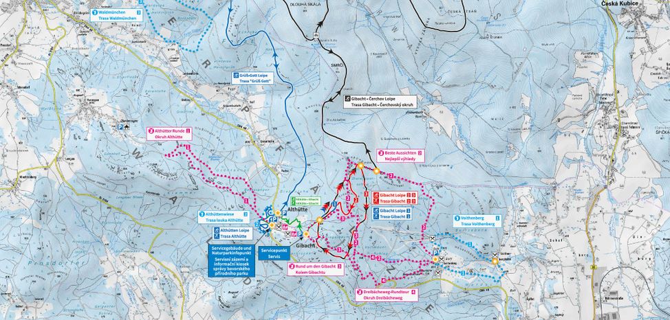 Loipenplan Nordic aktiv Zentrum Gibacht Waldmünchen