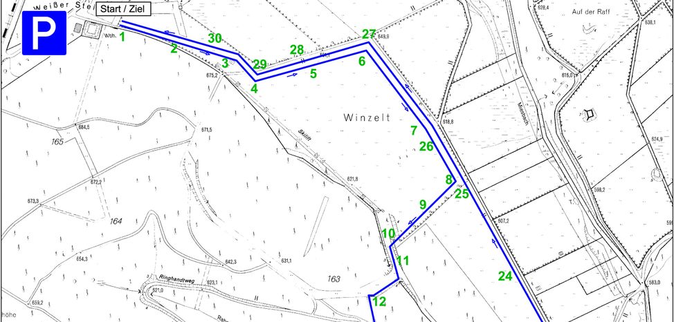 Loipenplan der Strecke Weißer Stein