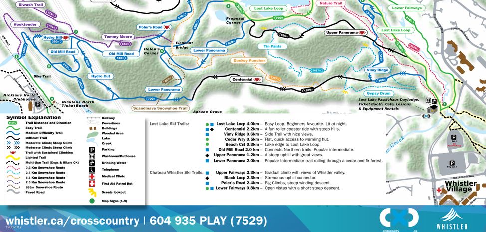 Trail map of Whistler Lost Lake