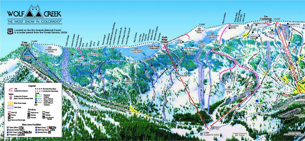 Trail Map Wolf Creek Ski Area