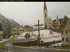 Webcam zeigt die aktuelle Schneelage in Holzgau Gföllberglift