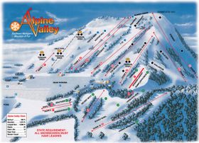 Pistenplan Alpine Valley Ski Area