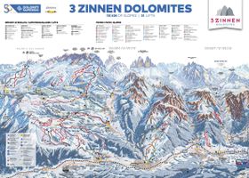Pistenplan 3 Zinnen Dolomiten