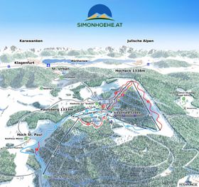 Pistenplan Simonhöhe bei Sankt Urban