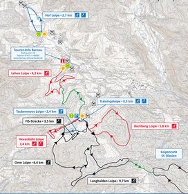 Loipenplan Loipenzentrum Bernau