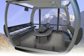 So sollen die Gondeln der neuen 3S-Bahn Eigerexpress aussehen.