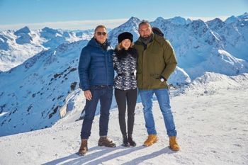 Die Hauptdarsteller der James Bond Produktion SPECTRE - Daniel Craig, Léa Seydoux und Dave Bautista