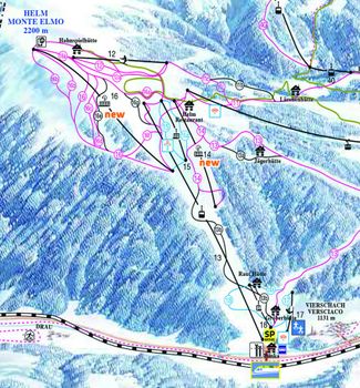 Die neue Sesselbahn am Helm führt hoch bis auf über 2200 Meter. Bereits im letzten Jahr wurde die Sesselbahn an der Mittelstation am Helm erneuert.