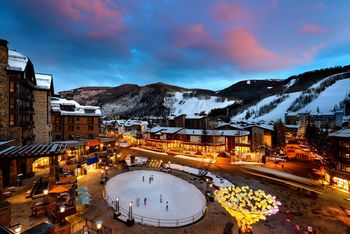 The Rocky Mountains tower over one of the world's most exclusive ski resorts.