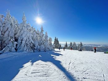 Tagesgäste und Kurzurlauber dürfen sich über tief verschneite Bäume und ein wunderschönes Panorama freuen!